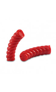 Acrylic Tube Twisted bead 33x8mm Red